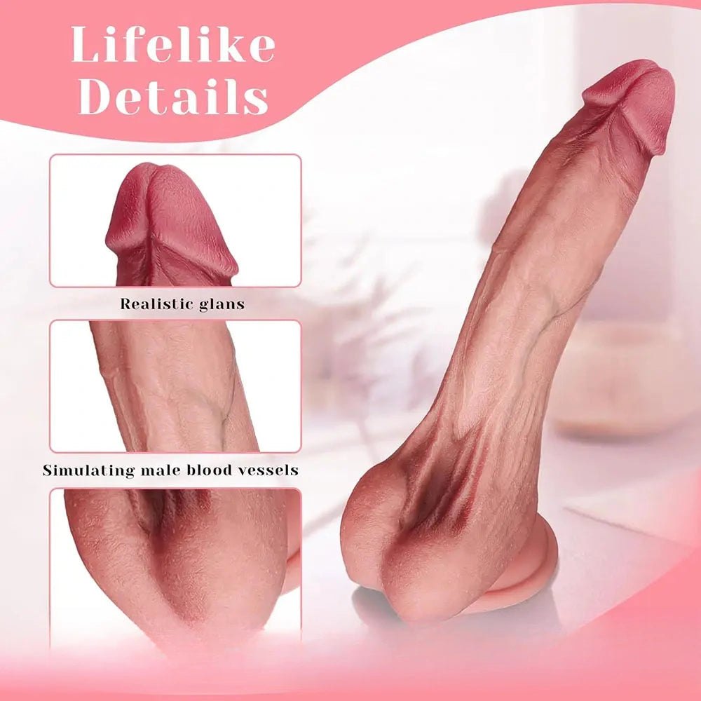 Flesh tone curved g-spot silicone dildo, photo 8