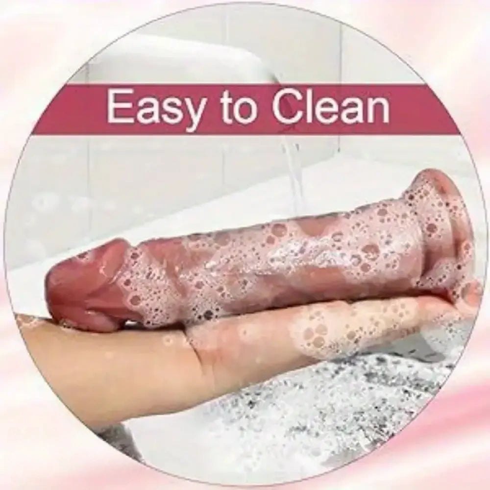 Flesh tone curved silicone g-spot dildo, photo 9