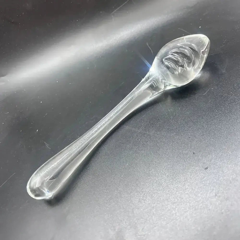 Clear curved glass wand dildo