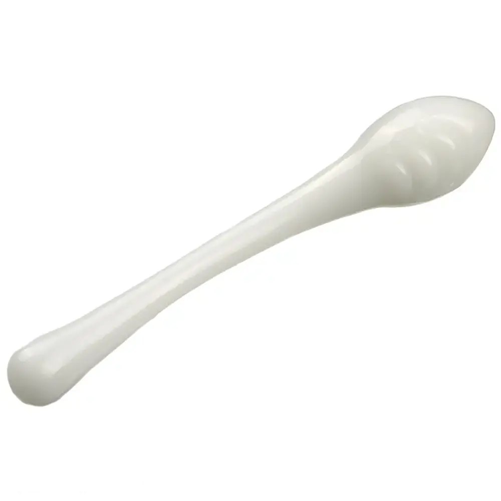 White curved glass wand dildo