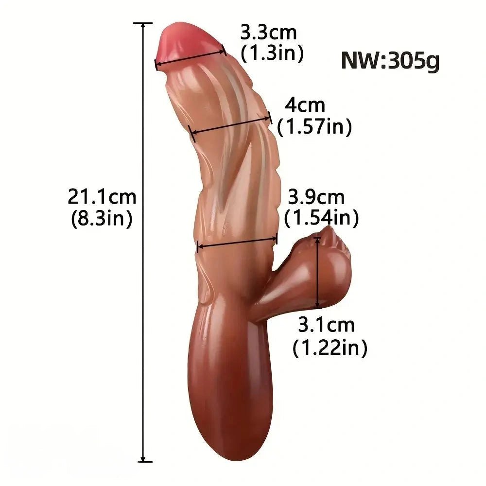 Flesh tone curved handle grip dildo, photo 5