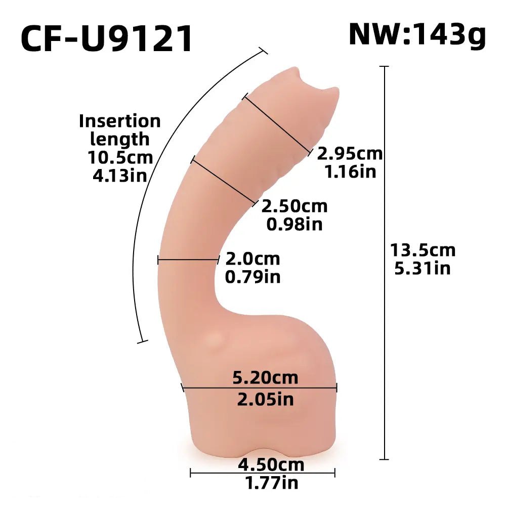 Flesh curved hook silicone g-spot dildo
