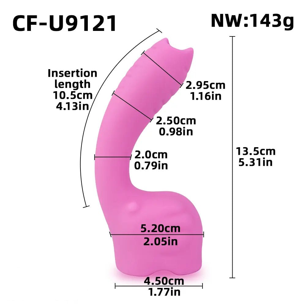 Pink curved hook silicone g-spot dildo