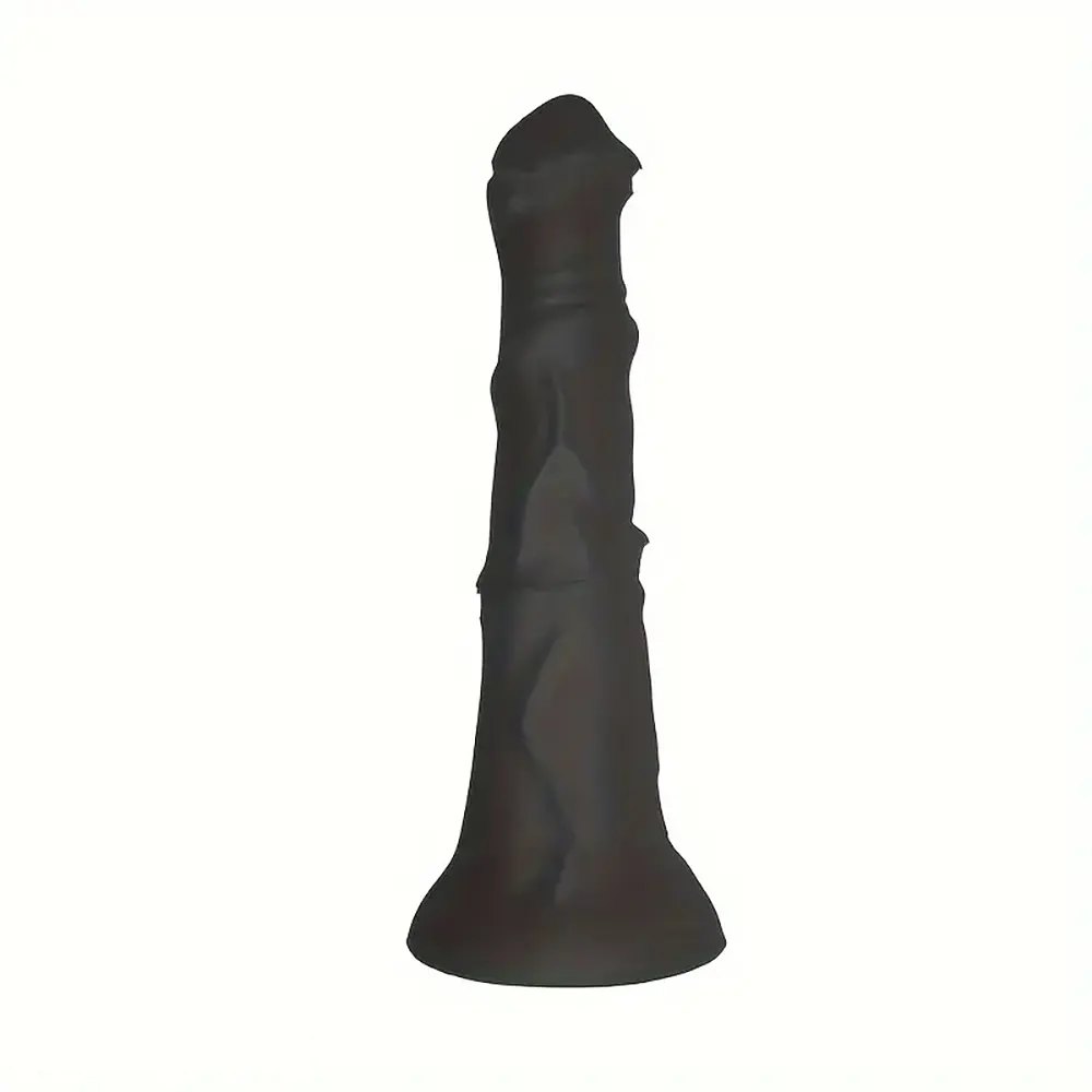Black curved silicone horse-style dildo