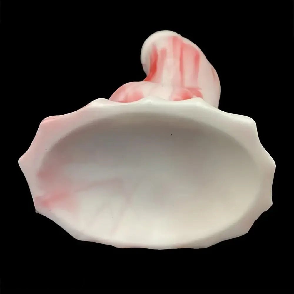 Red and white marbled knotted animal dildo, photo 6