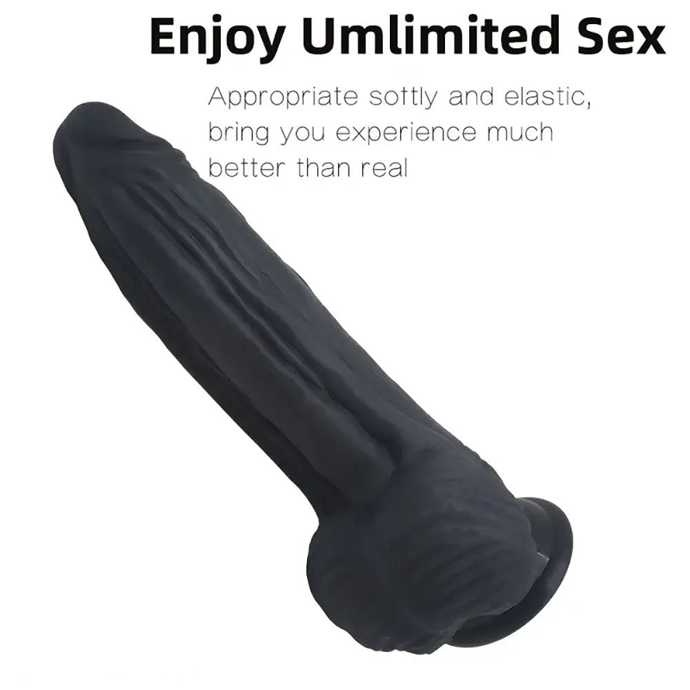 Black curved silicone dildo, photo 8