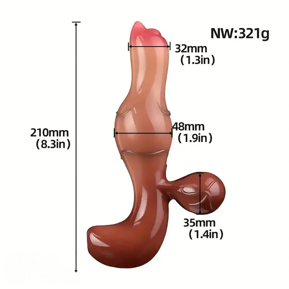 Ombre curved large thick silicone dildo, photo 5