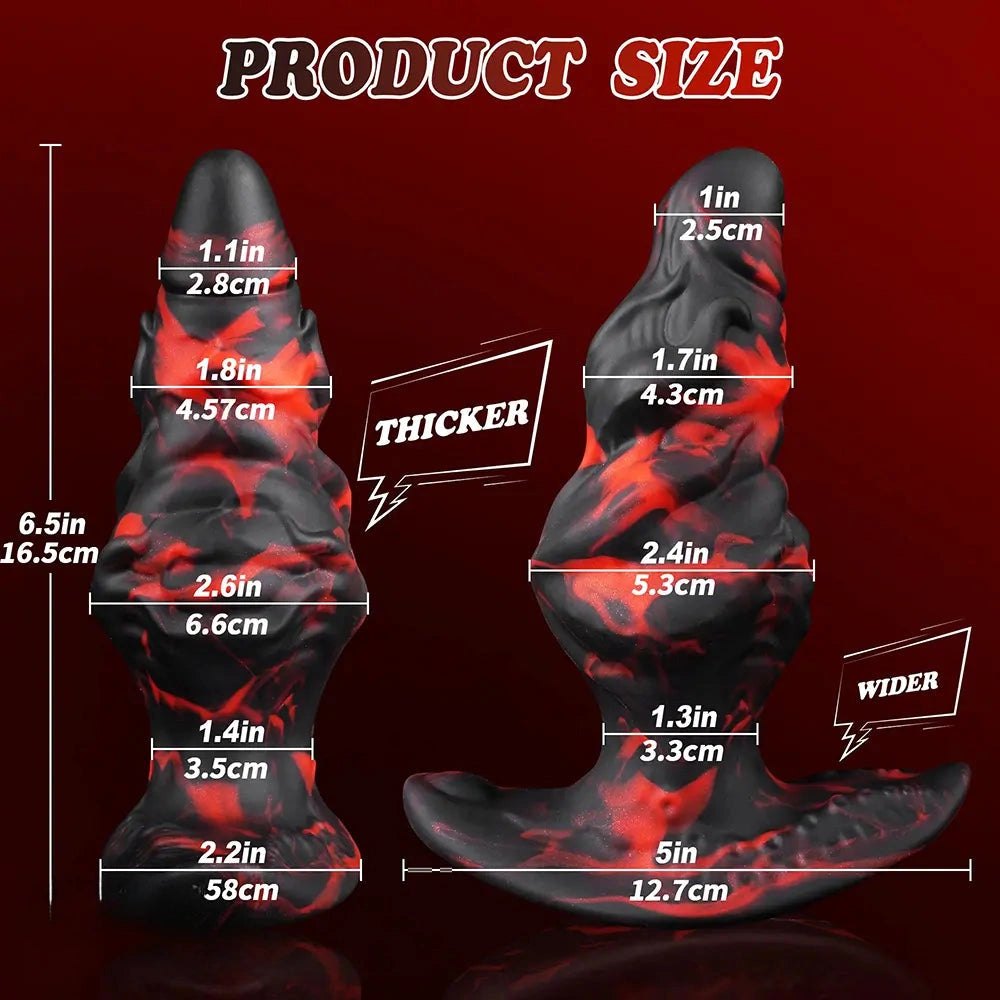 Mixed color curved loop silicone fantasy dildo, photo 4