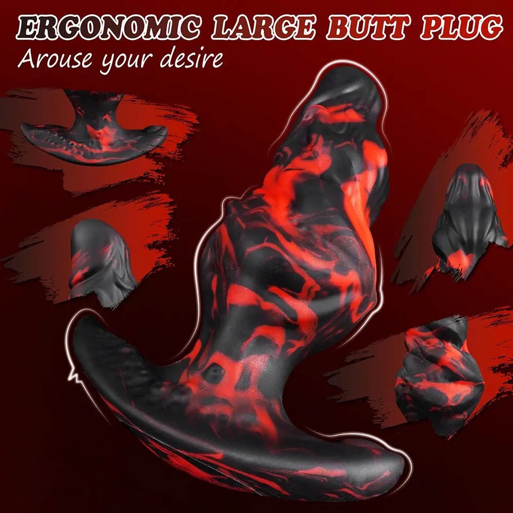 Mixed color curved loop silicone fantasy dildo, photo 5