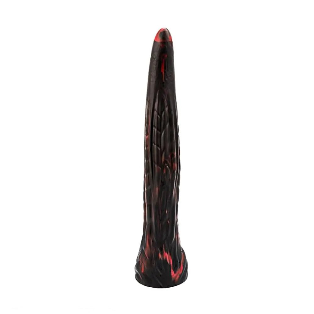Black and red marbled fantasy dildo, photo 2