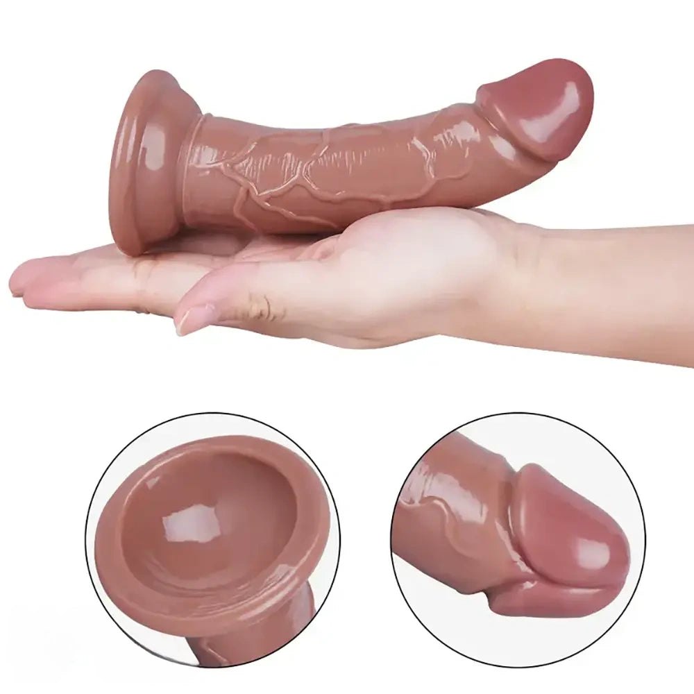 Flesh-tone curved realistic dildo, photo 4