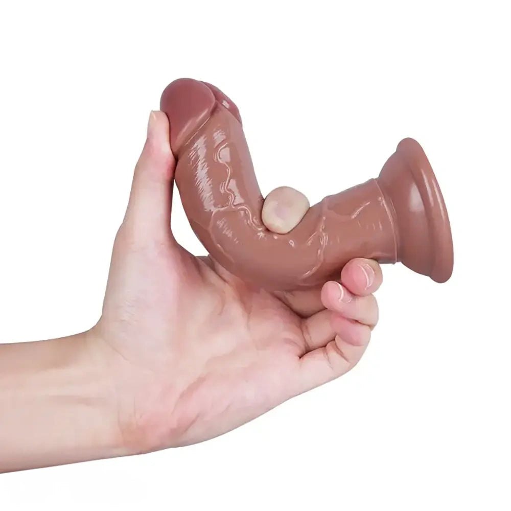Flesh-tone curved realistic dildo, photo 6