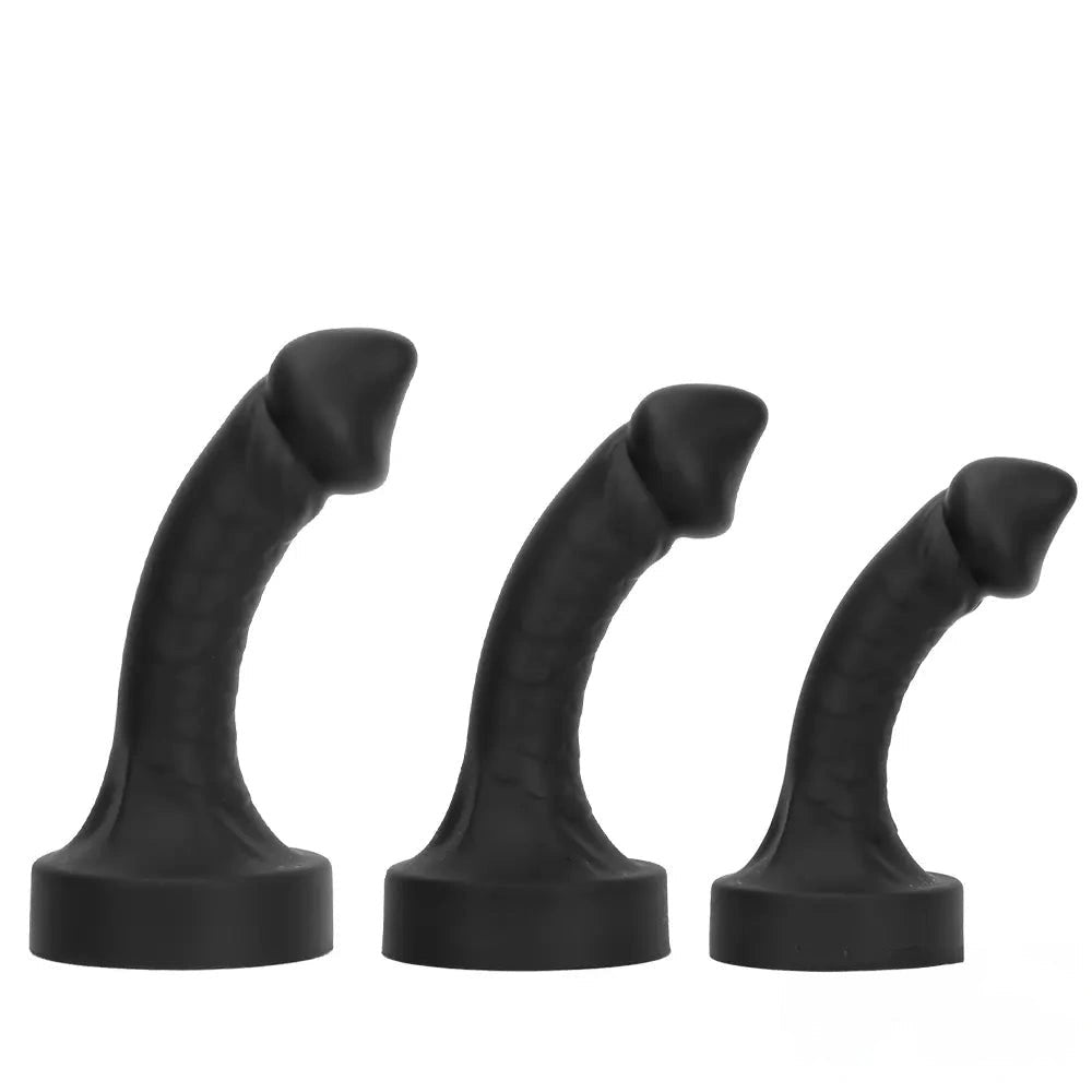 Black curved mushroom-head dildo, photo 1