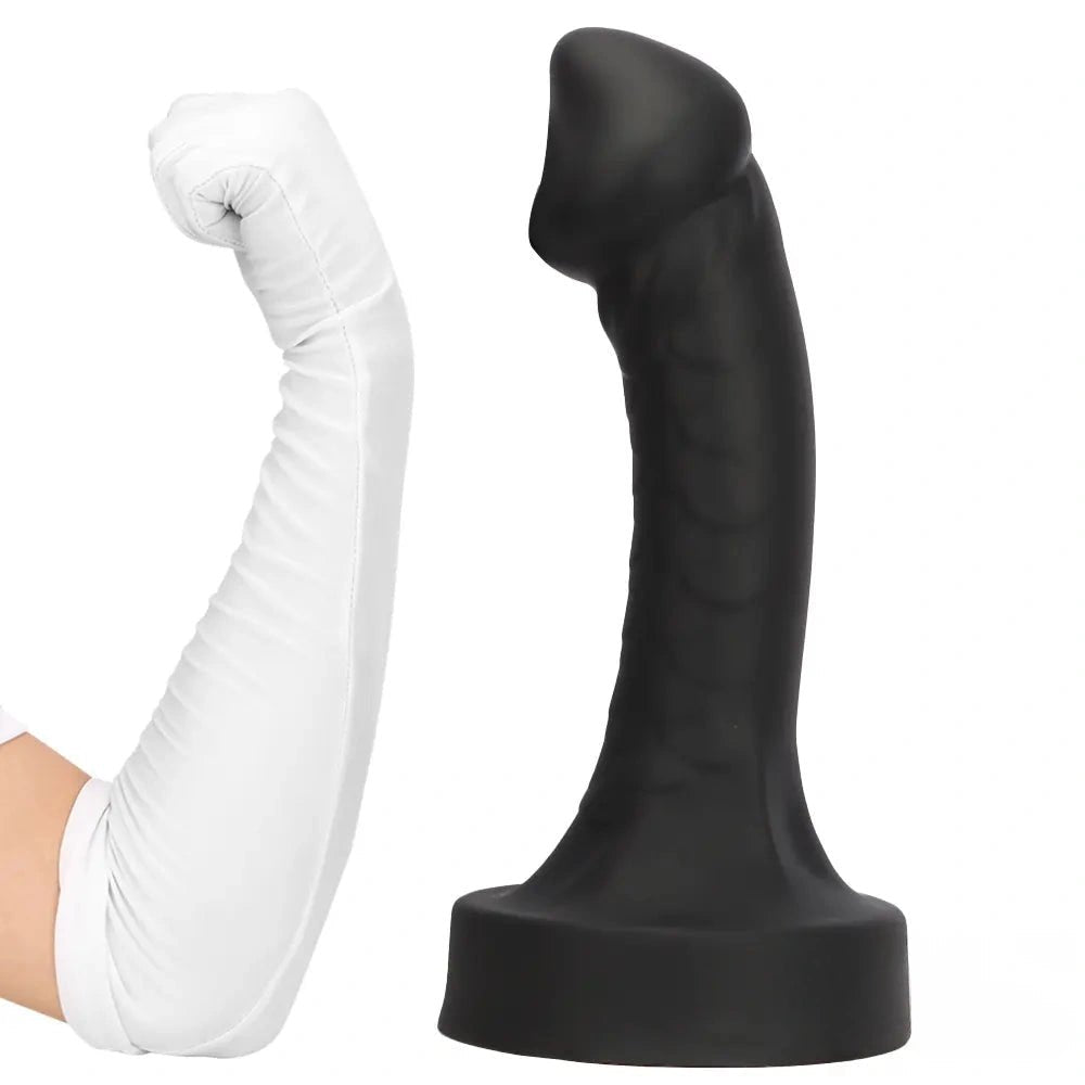 Black curved mushroom-head dildo, photo 3