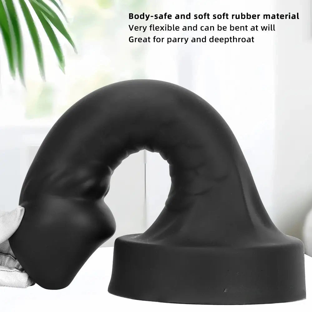 Black curved mushroom-head dildo, photo 4