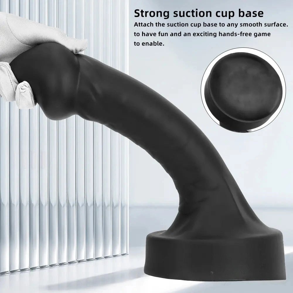 Black curved mushroom-head dildo, photo 5