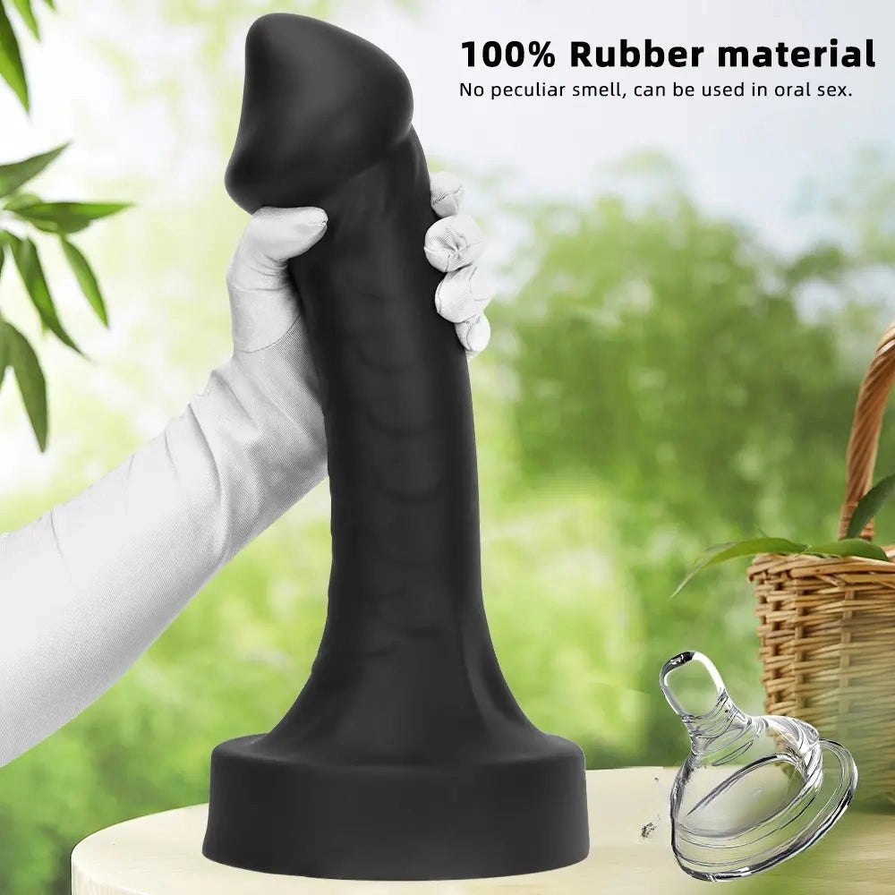Black curved mushroom-head dildo, photo 6