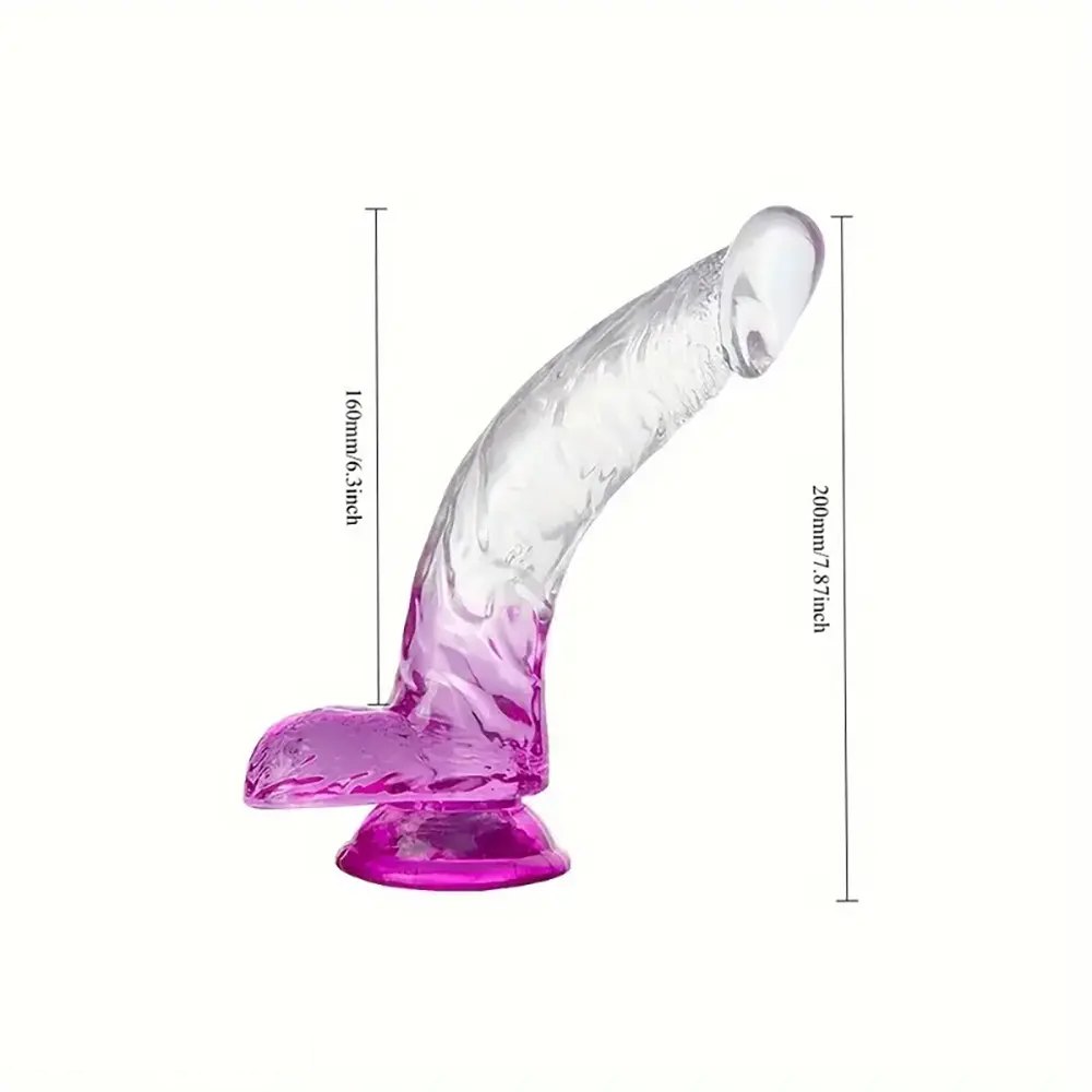 Purple curved TPE G-spot dildo with suction cup base