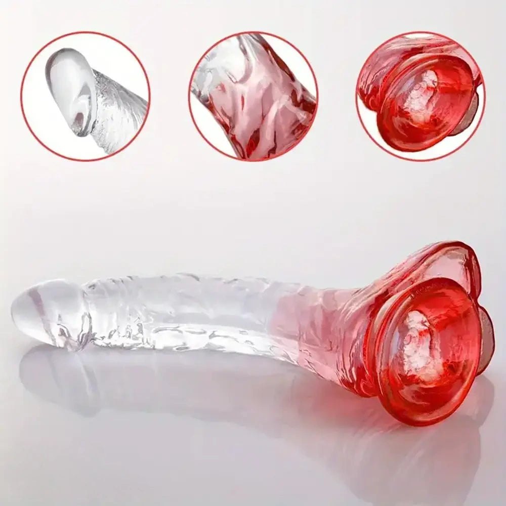 Curved TPE G-spot dildo with suction cup base, photo 10