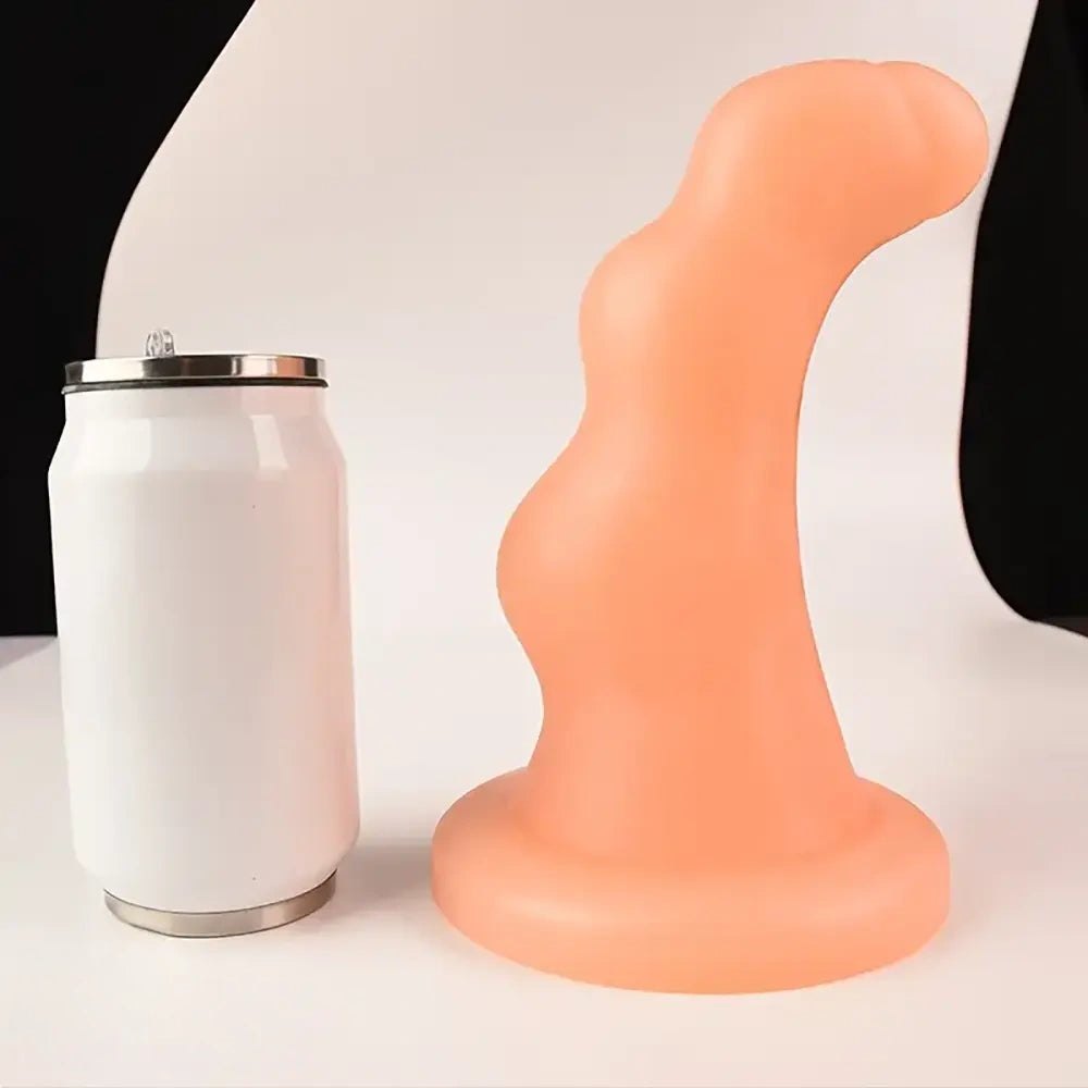 Brown curved brown PVC anal dildo