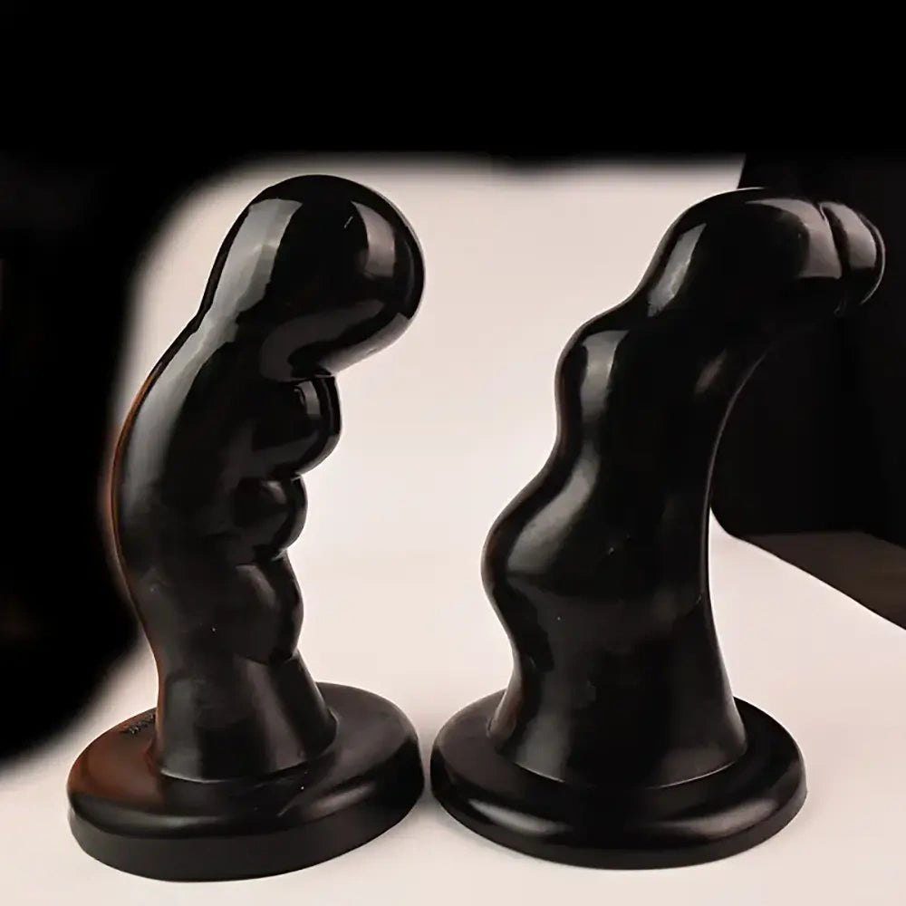 Curved brown PVC anal dildo, photo 11