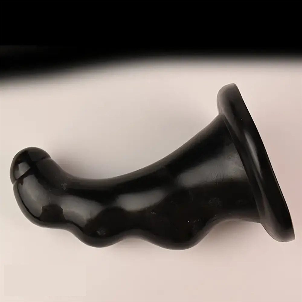 Curved brown PVC anal dildo, photo 13