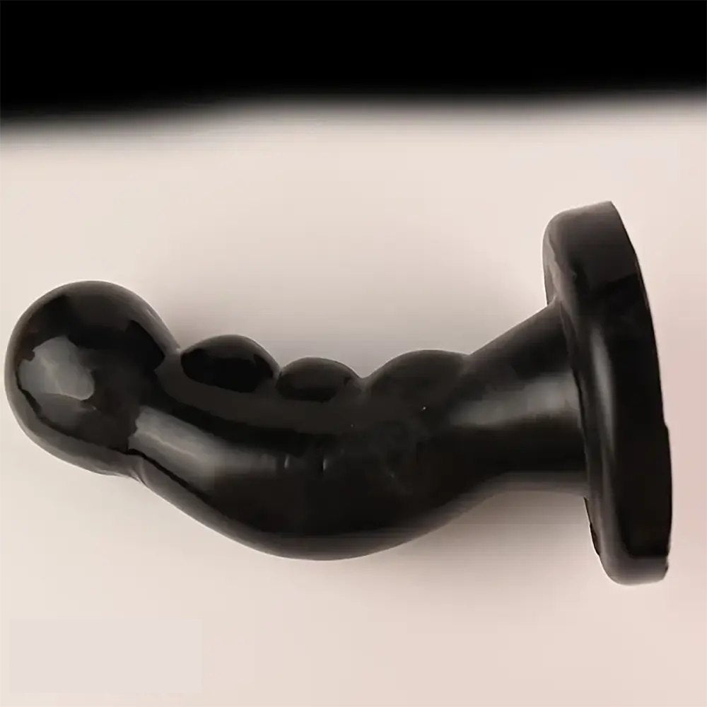 Curved brown PVC anal dildo, photo 8