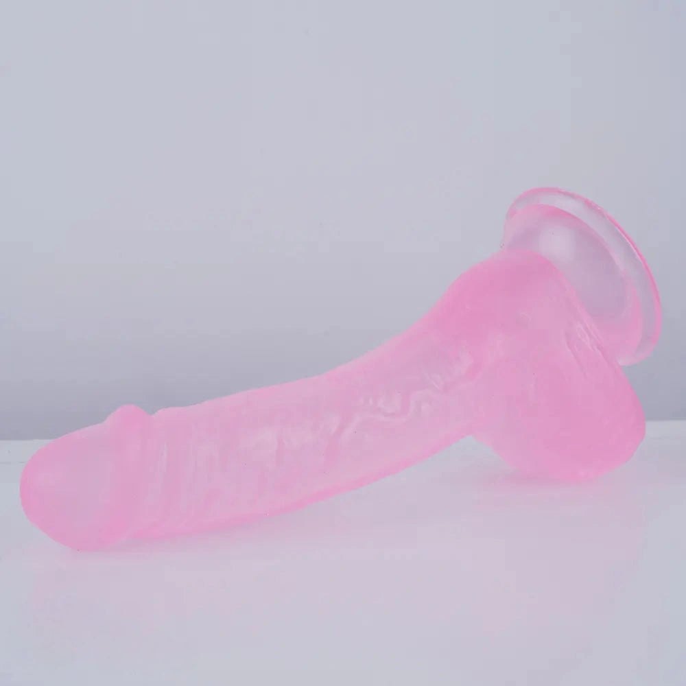 Curved PVC realistic dildo with suction cup base, photo 4