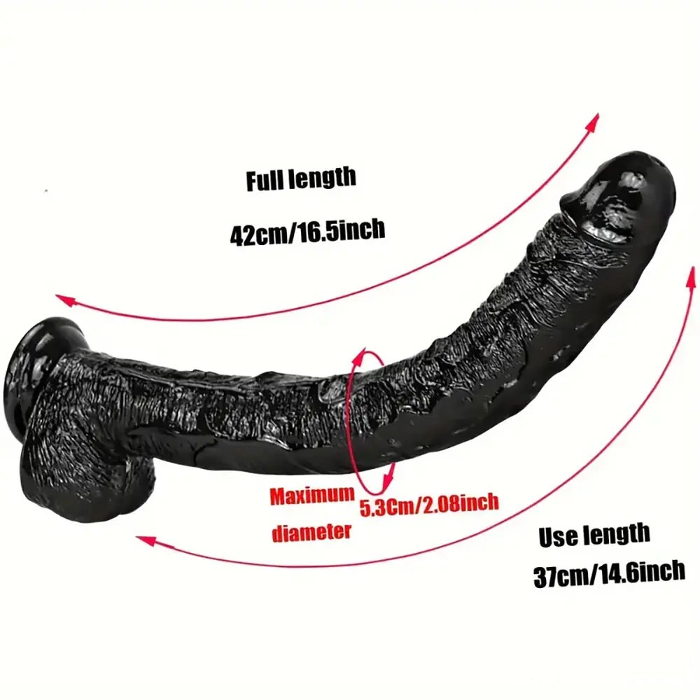 Black curved realistic dildo, photo 2