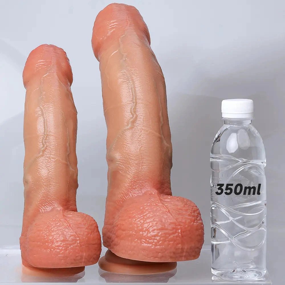 Flesh curved silicone g-spot dildo, photo 11