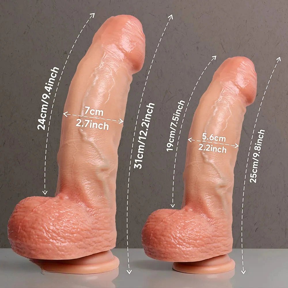 Flesh curved silicone g-spot dildo, photo 12