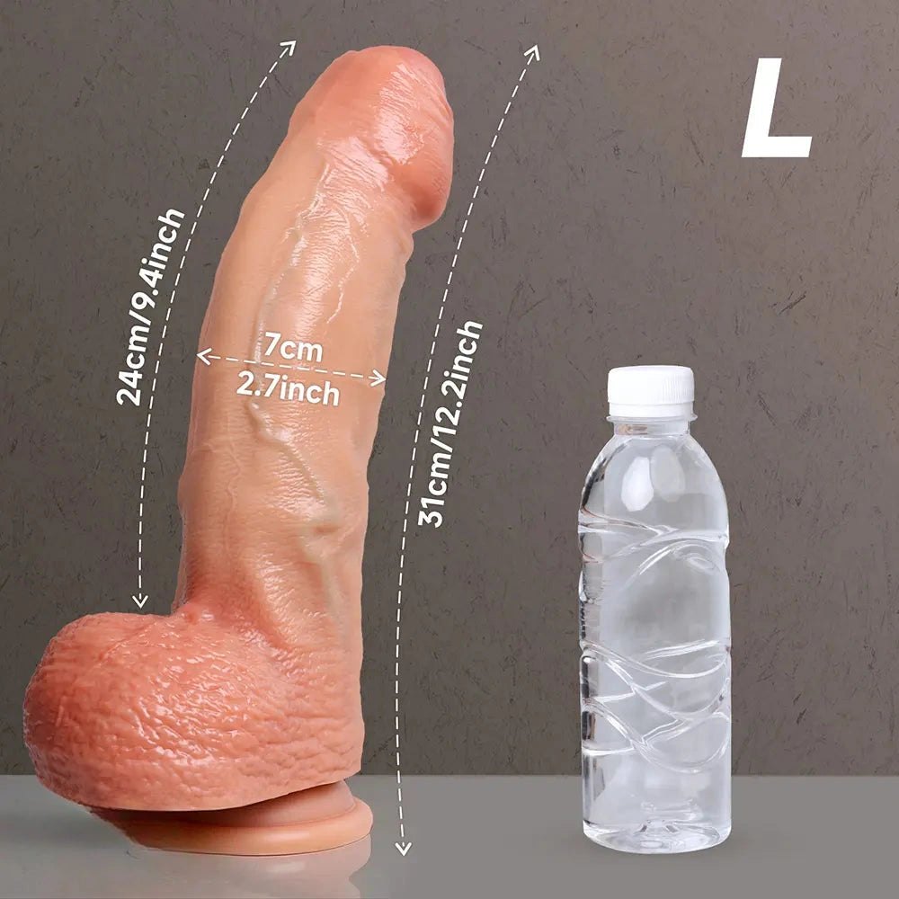 Flesh curved silicone g-spot dildo, photo 6