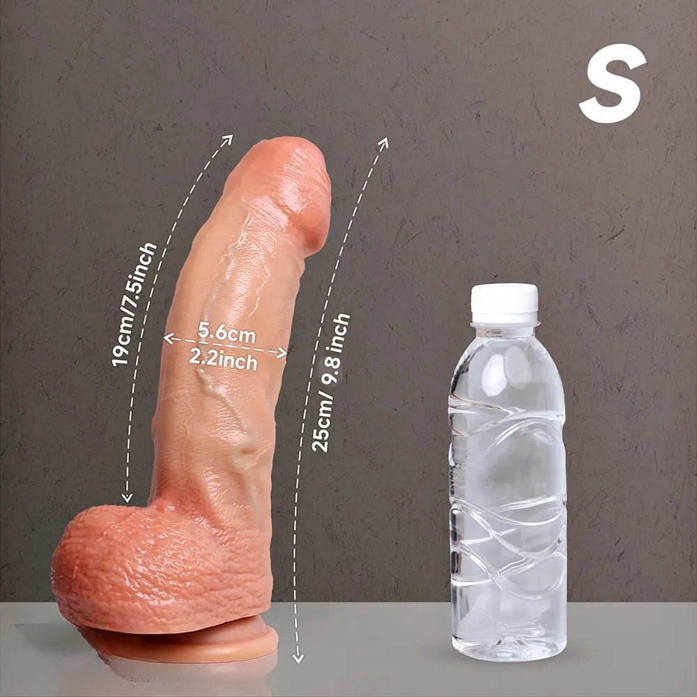 Flesh curved silicone g-spot dildo, photo 7