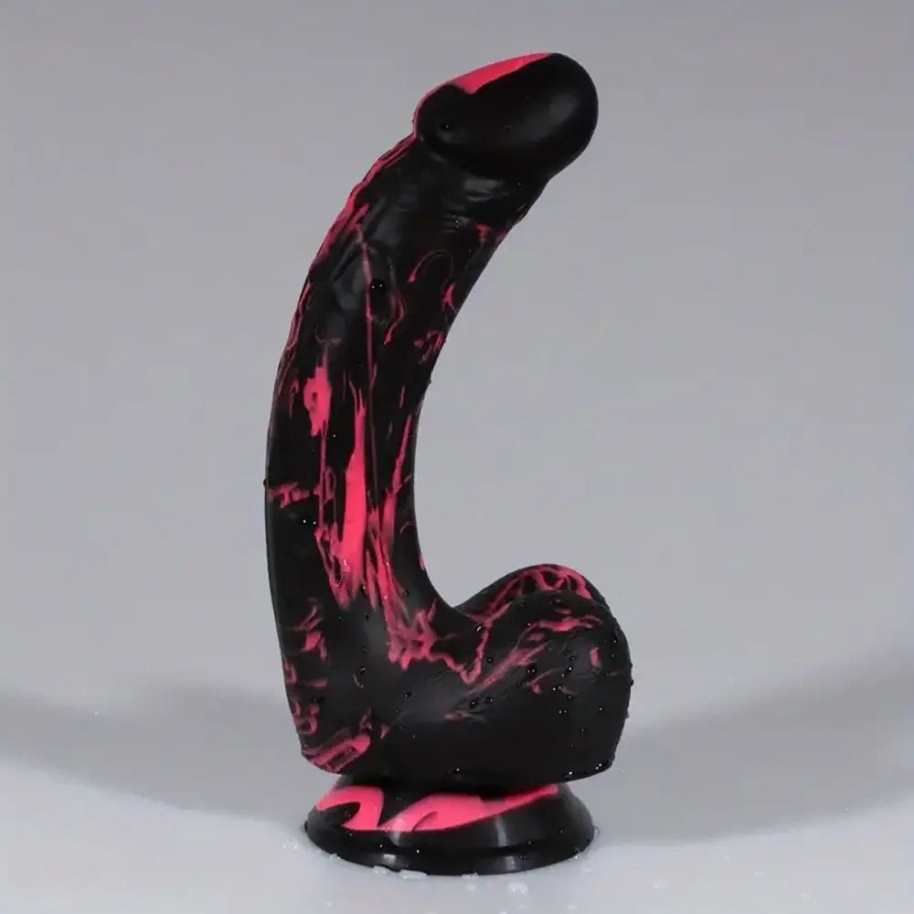 #5 curved realistic dildo with suction cup base