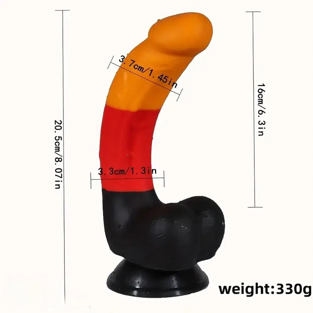 Curved realistic dildo with suction cup base, photo 14