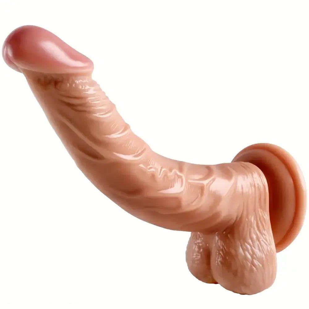 Flesh tone curved realistic dildo, photo 1