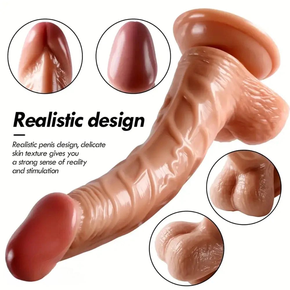Flesh tone curved realistic dildo, photo 2