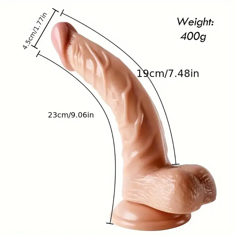 Flesh tone curved realistic dildo, photo 6