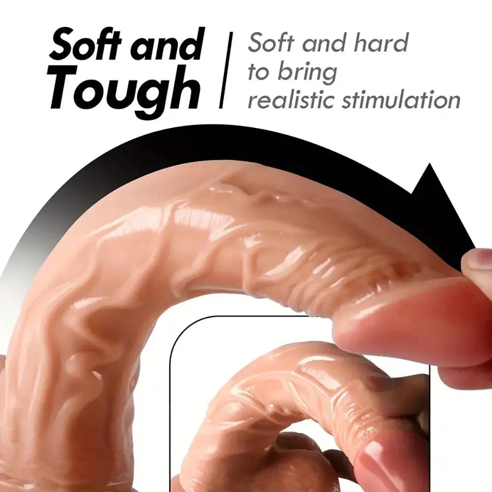 Flesh tone curved realistic dildo, photo 8