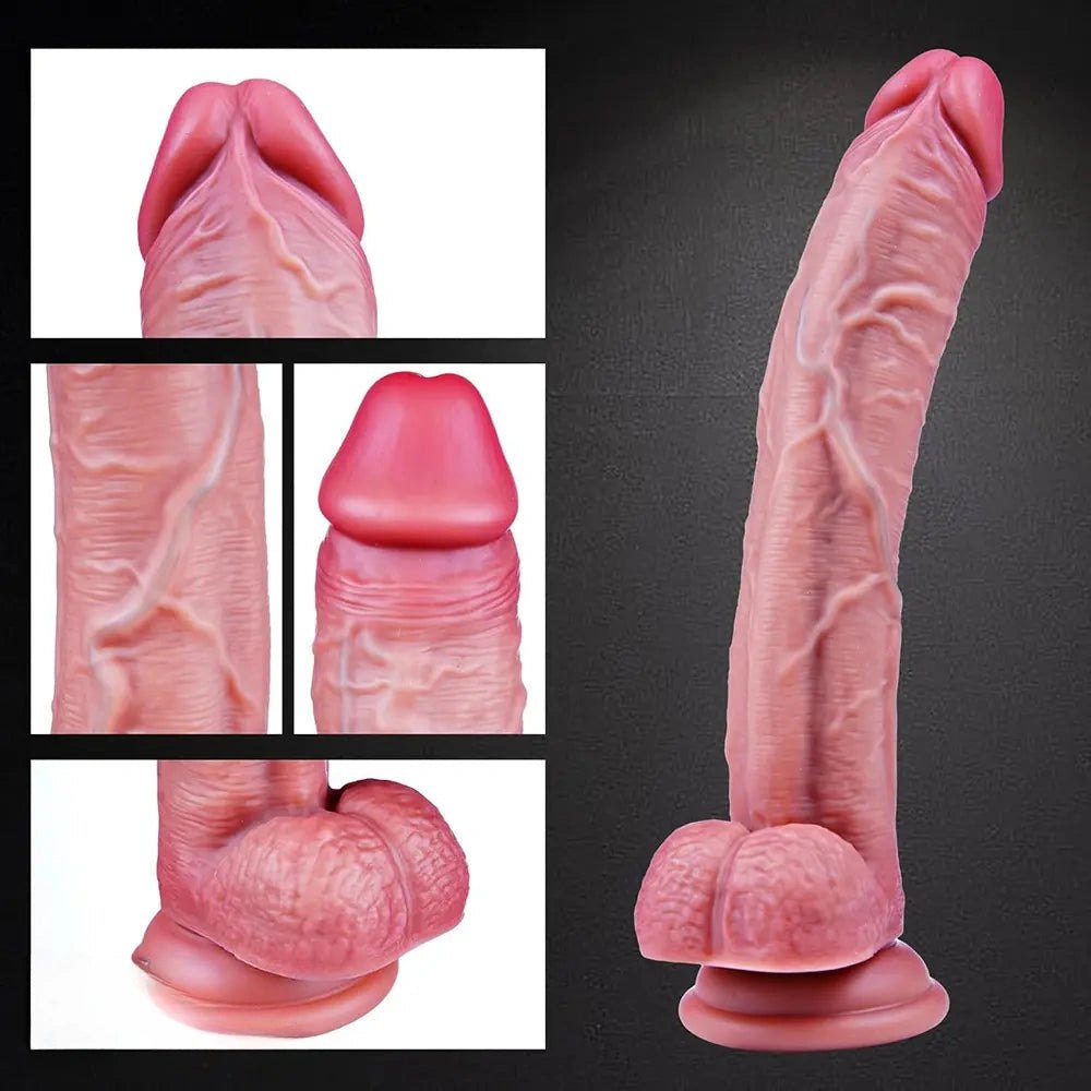 Flesh tone curved realistic dildo, photo 2