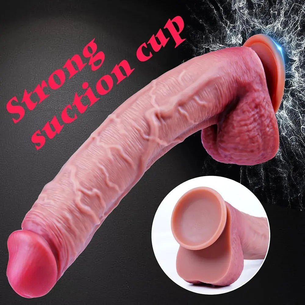 Flesh tone curved realistic dildo, photo 4