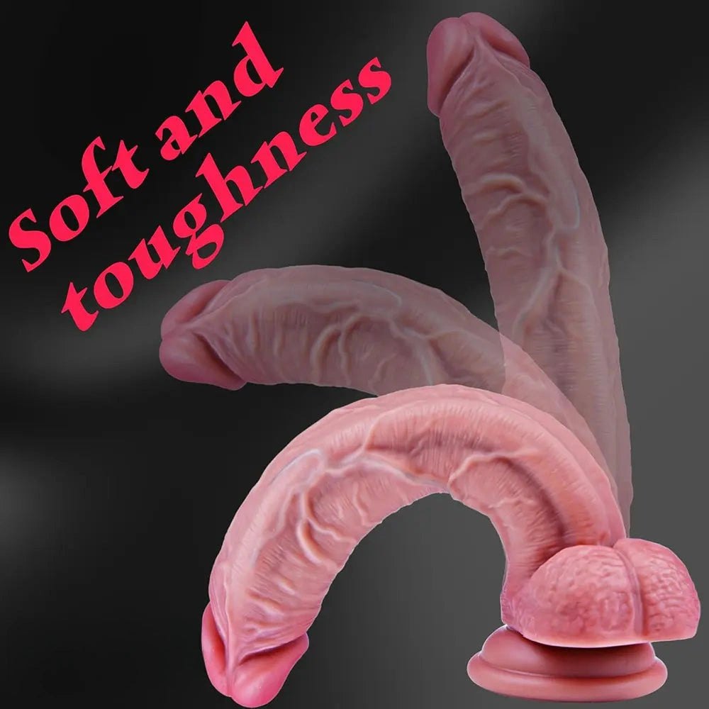 Flesh tone curved realistic dildo, photo 5