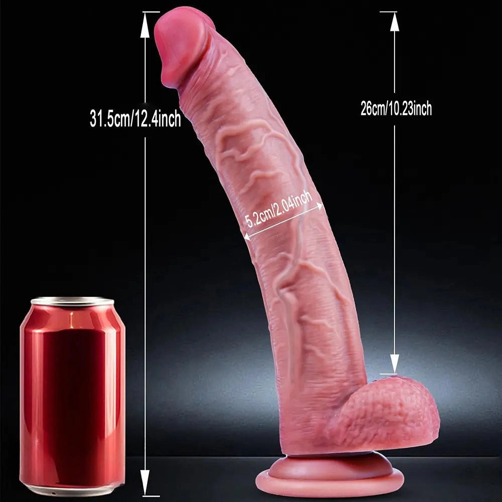 Flesh tone curved realistic dildo, photo 6