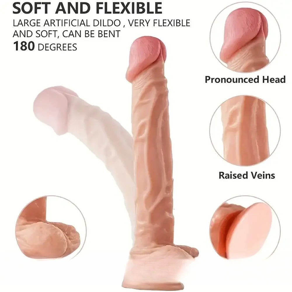 Flesh curved realistic g-spot dildo, photo 4