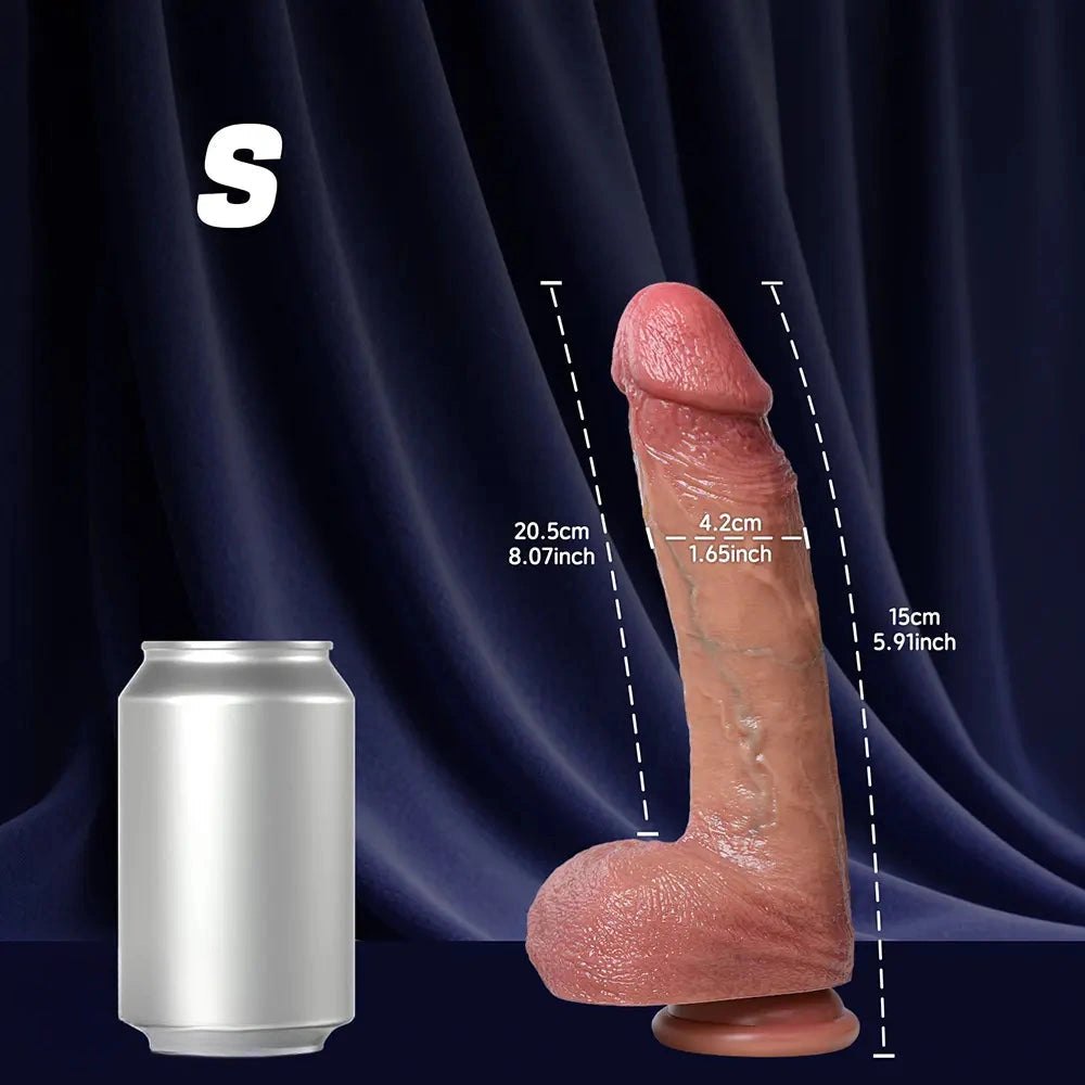 Flesh tone curved silicone g-spot dildo, photo 13