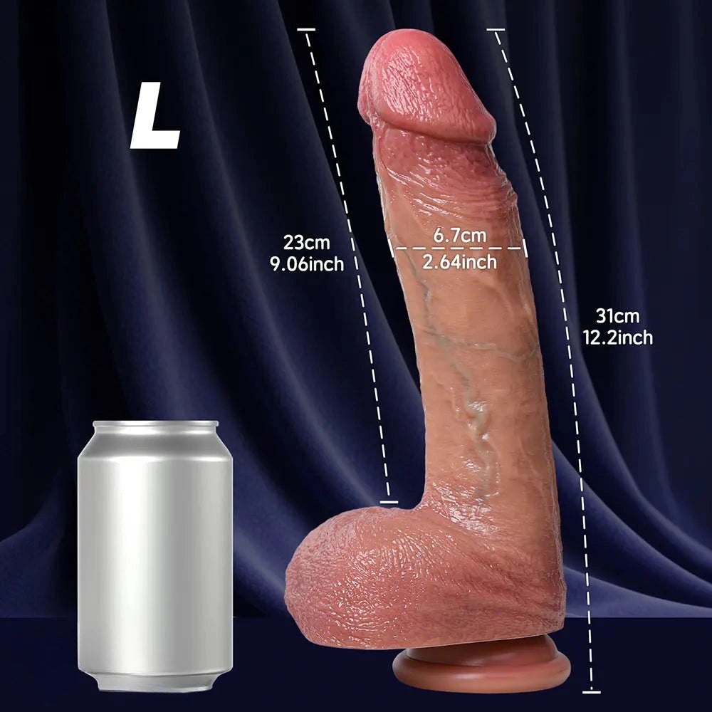 Flesh tone curved silicone g-spot dildo, photo 3