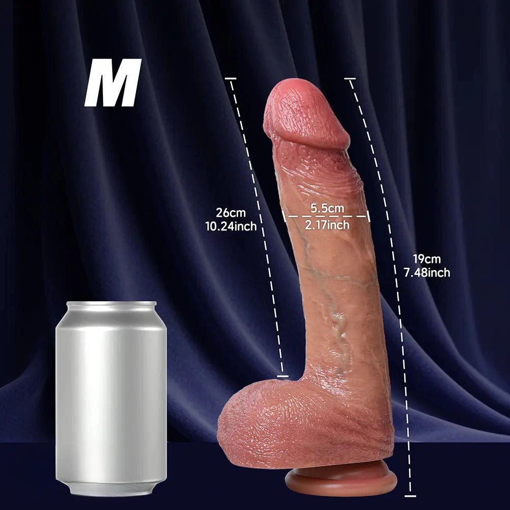 Flesh tone curved silicone g-spot dildo, photo 4