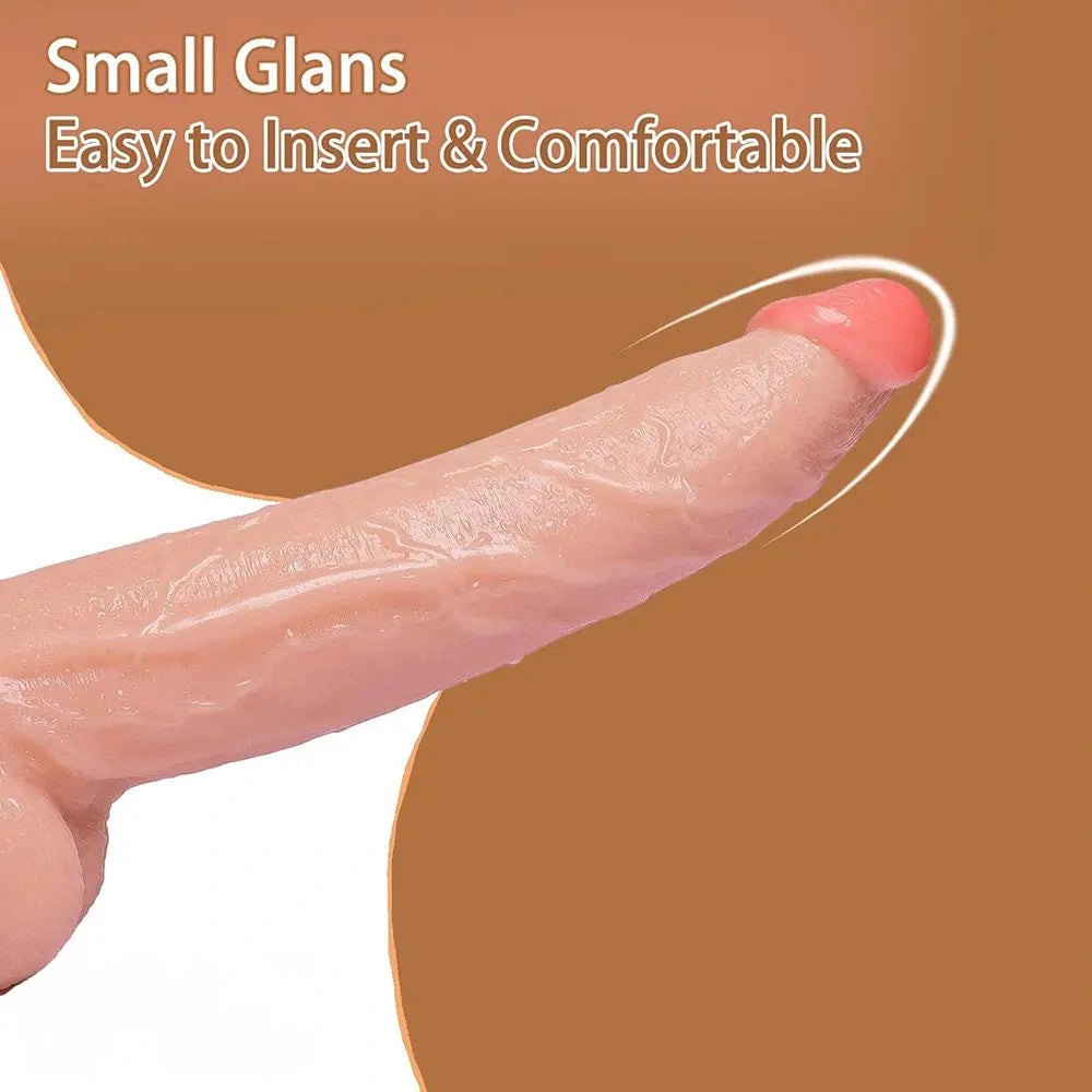 Curved realistic dildo with veined texture, photo 8