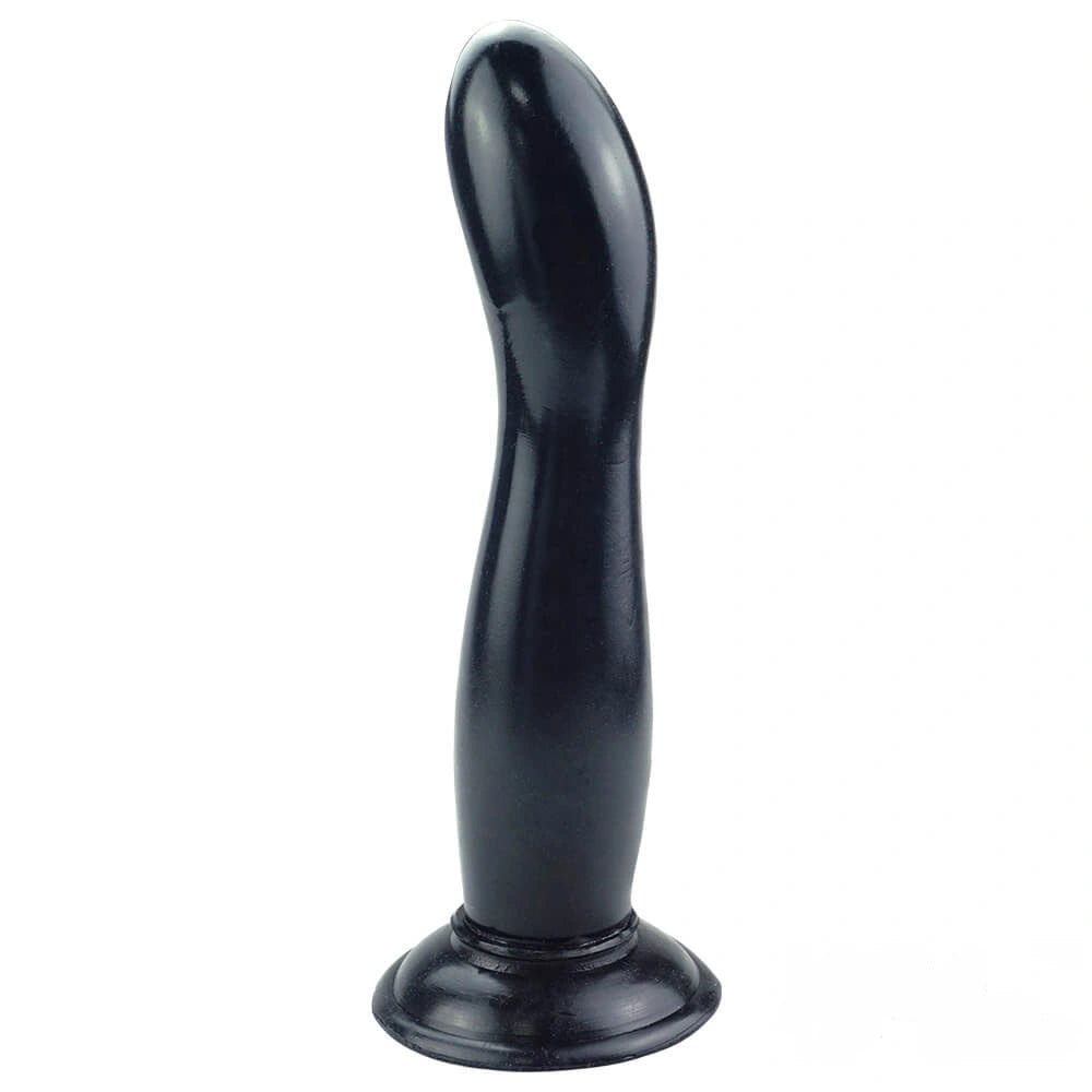 Black curved realistic pvc dildo
