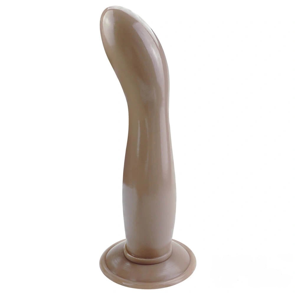 Brown curved realistic pvc dildo